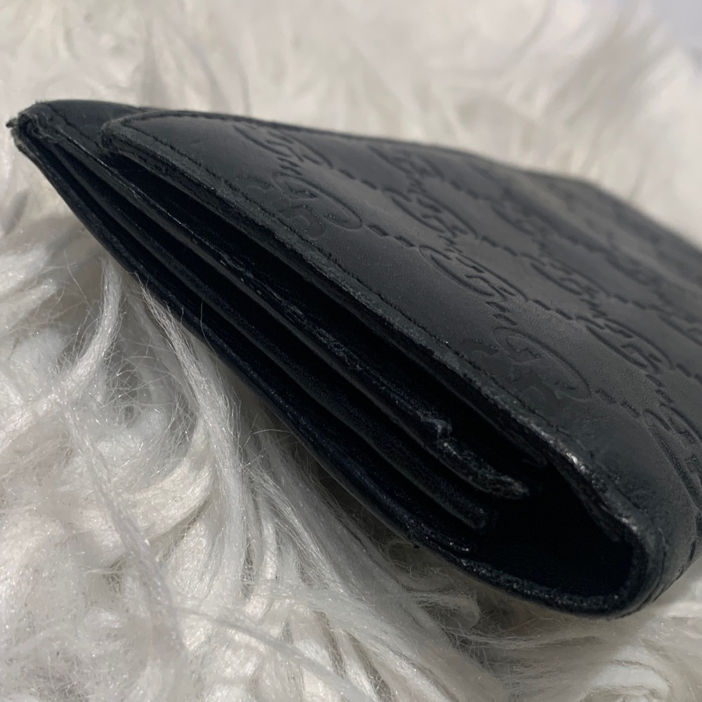 Gucci GG Signature Monogram Embossed Black Leather Long Flap Wallet - Picture 7 of 16